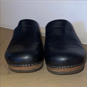 Dansko classic black leather clogs